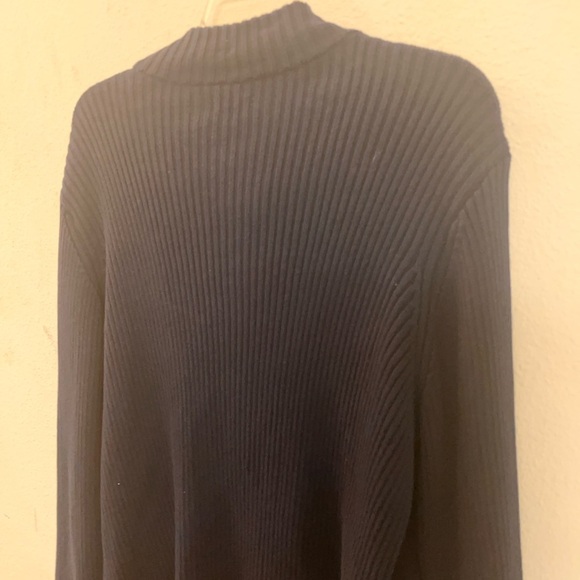 Croft & Barrow Navy Blue  Zipped Sweater with  Puffer Sleeves - Picture 13 of 15